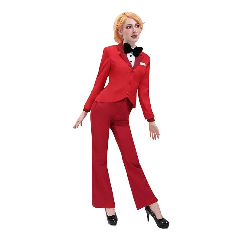 women cosplay costumes for first - timersMorningstar Cosplay Costume Red Outfits with Bow tie for Halloween Parties