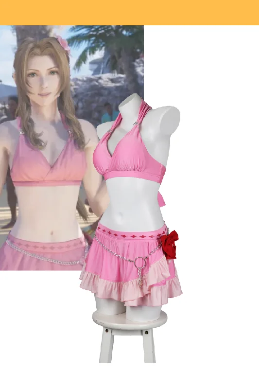 women easy - to - make cosplay costumesAerith Gainsborough Swimsuit Final Fantasy 7 Rebirth Custom Costume