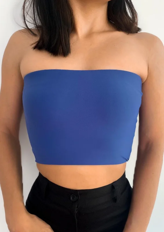 embroidery - detailed women tube top for a unique designRoyal Blue Tube Top