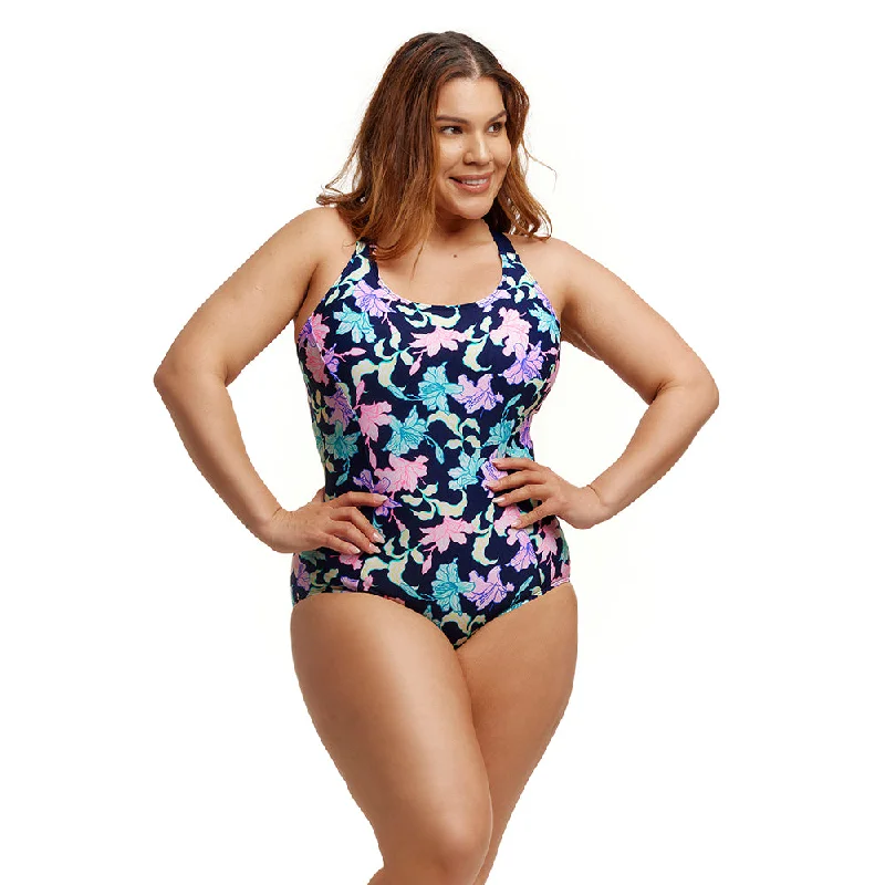 Plus Size Women's Animal Print One - Pieces in Leopard for a Bold and Trendy StatementFunkita Fast Flow Ladies Form One Piece Brace Me Back