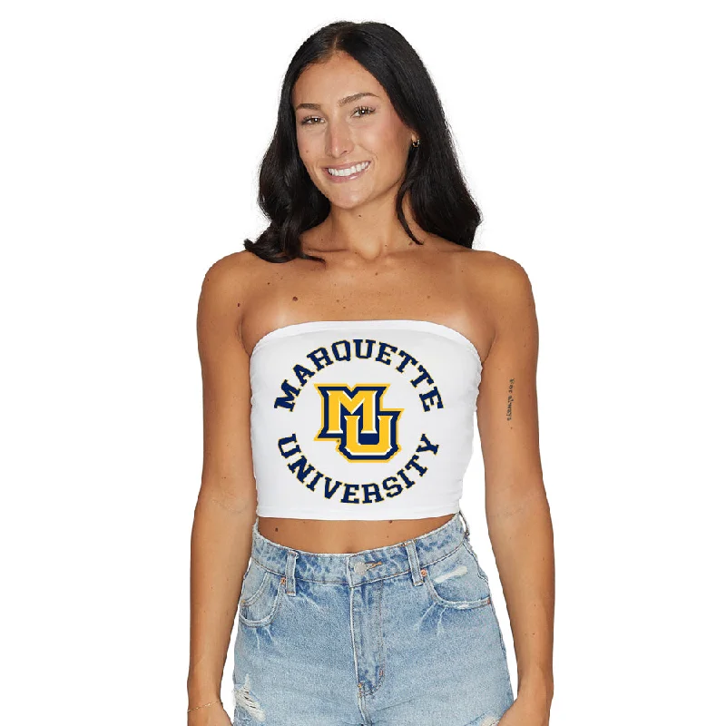 tie - back women tube top for a customizable and feminine touchMarquette White Tube Top