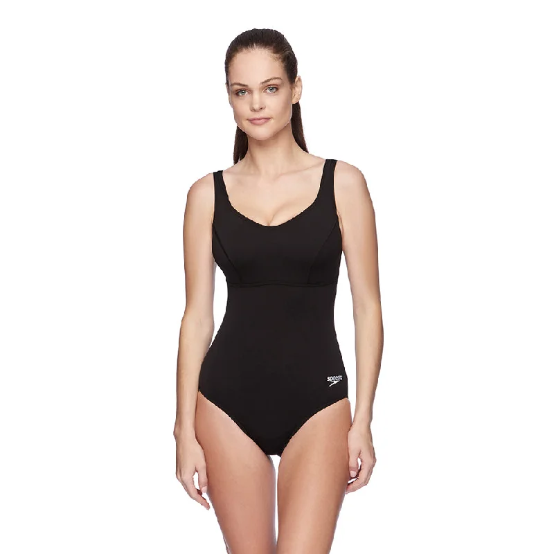 Women's Cut - Out One - Pieces in Black with Geometric Shapes for a Modern and Edgy StyleSpeedo Womens Contour Clipback One Piece