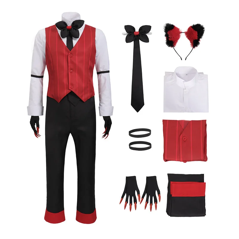 women attack on titan cosplay costumes odm - gearAlastor Cosplay Costume with Vest Shirt Pants Alastor Waiter Men Cosplay Uniform Outfits for Halloween