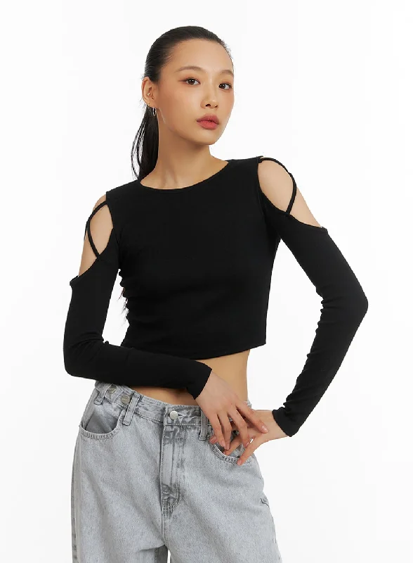 Velvet Women's Crop Top in Purple for a Luxurious and Rich - Hued Winter LookX-Strap Cut-Out Crop Top IA417