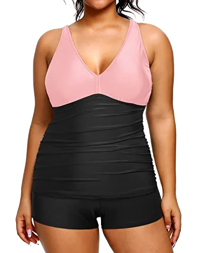 Women's Halter Neck Swim Tops with Tie - Back in Neon Colors for a Bold Summer VibeWomens Plus Size Swimsuits Tummy Control Tankini Two Piece Athletic Swimwear