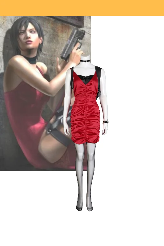 women budget - friendly cosplay costumesAda Wong Red Dress Resident Evil 4 Remake Cosplay Costume