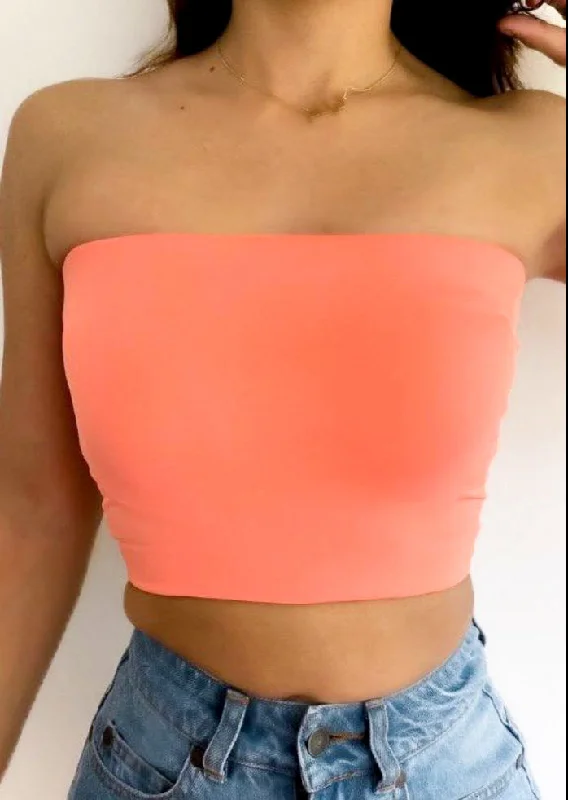 Salmon Pink Tube Top 