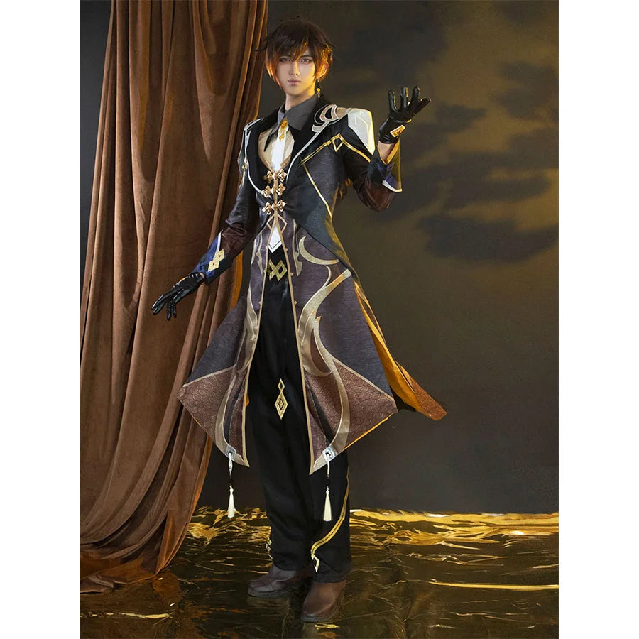 women school uniform cosplay costumesGenshin Impact Zhongli Cosplay Costume C02946  AA