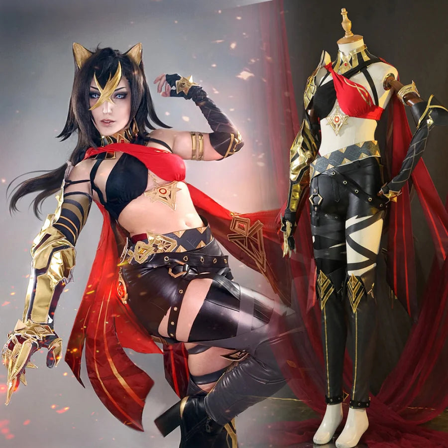 women easy - to - make cosplay costumesGenshin Impact Dehya Cosplay Costume C02979  AA