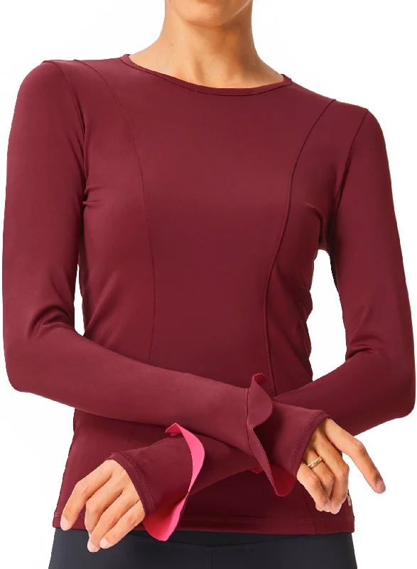 Plus Size Women Long Sleeve Top for a Flattering and Comfortable FitRuffle Long-Sleeve Top