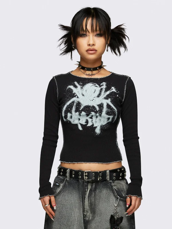 Puffer - Sleeve Women Long Sleeve Top for a Fashion - Forward LookWeb Spider Top