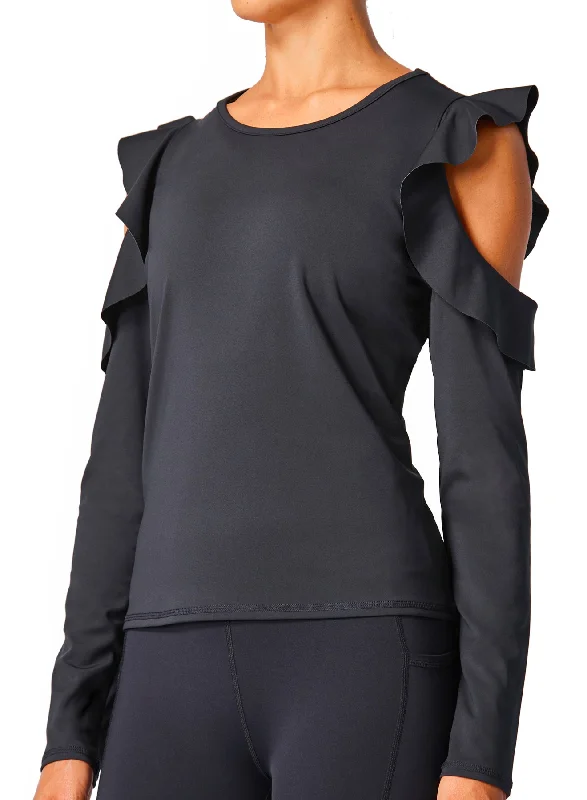 Wrap - Style Women Long Sleeve Top for a Versatile FitFlutter Long Sleeve Top