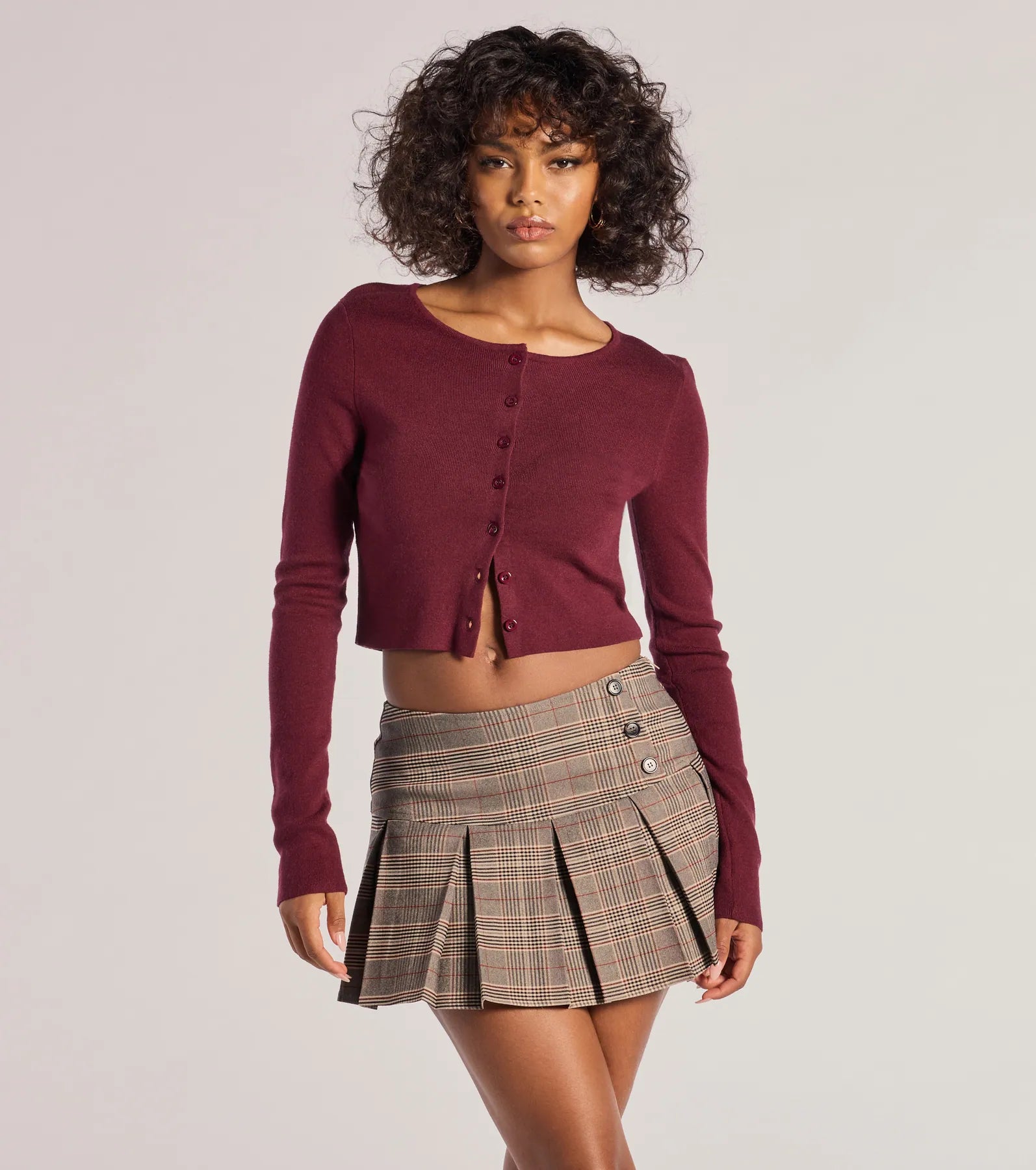 Cropped Women Long Sleeve Top to Pair with High - Waisted BottomsCozy Charm Cropped Knit Cardigan