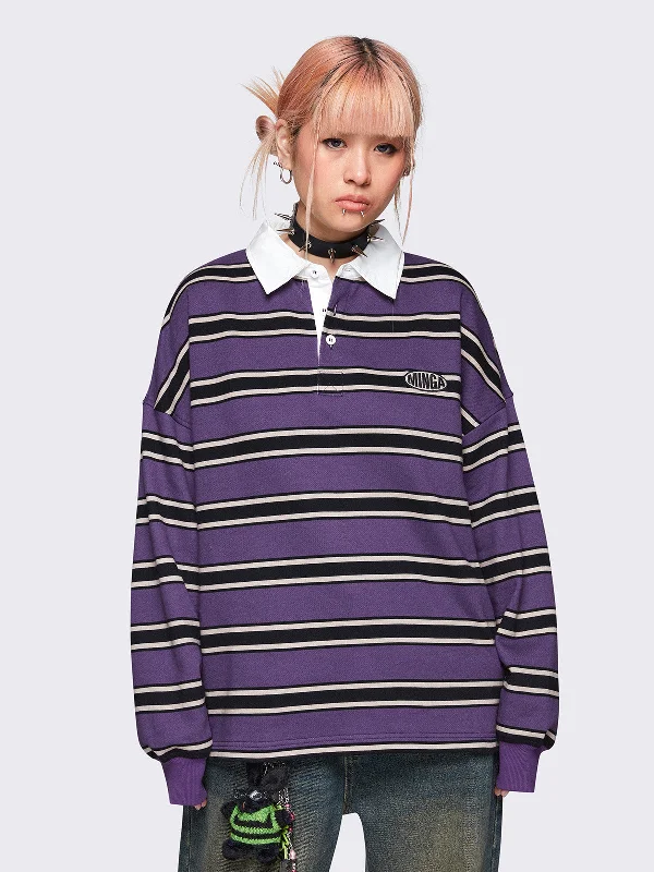 Printed Graphic Women Long Sleeve Top with a Bold StatementRiley Striped Polo