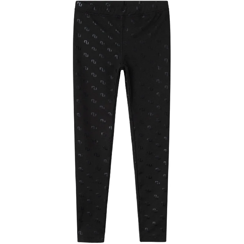 Women's Tight Trousers with Mesh Panels in Black for a Sexy and Modern AppearanceName It Black Nikanel Leggings