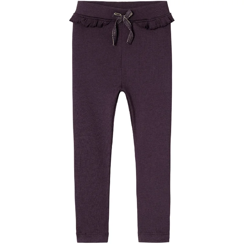 Women's Fleece - Lined Tight Trousers in Dark Blue for Warmth in Cold WeatherName It Plum Perfect Nilla Leggings