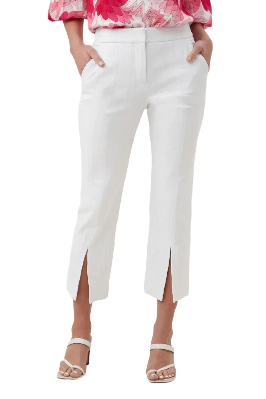 Plus Size Women's Sheer Tight Trousers in Nude for a Subtle and Stylish StatementNorth Beach Pant In White