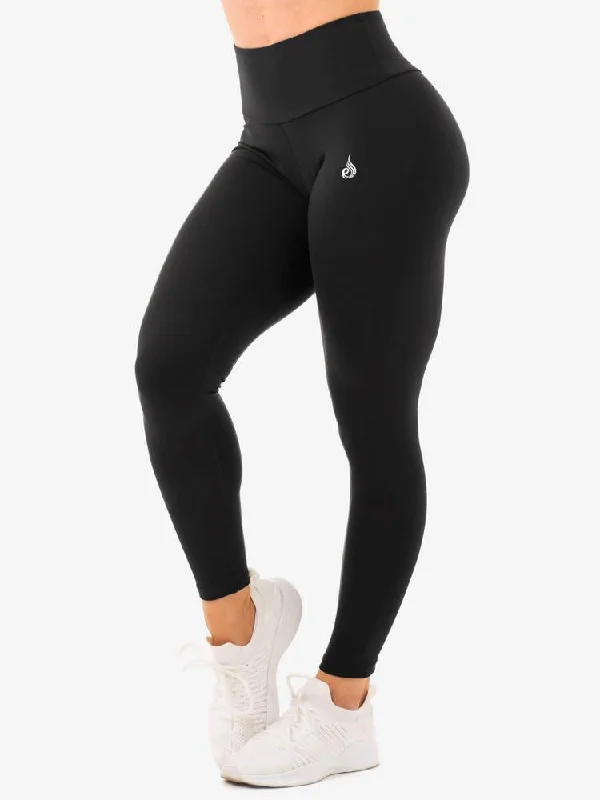 Women's Tight Trousers with Drawstring Waist in Khaki for a Relaxed and Adjustable FitRyderwear | Staples High Waisted Leggings - Black