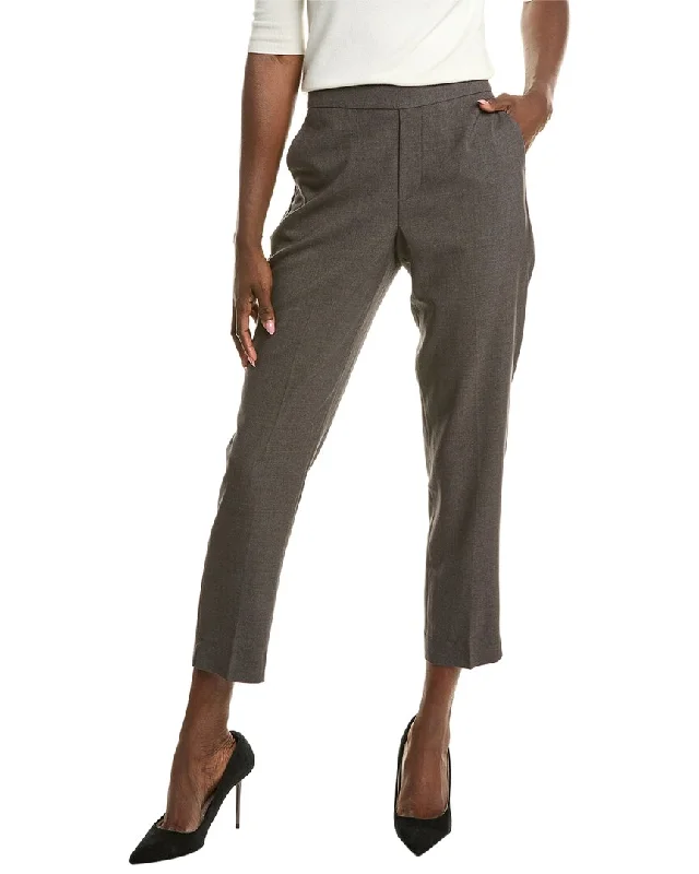 Women's High - Waisted Tight Trousers with Side Slits in Beige for a Trendy LookT Tahari Pull-On Tapered Pant