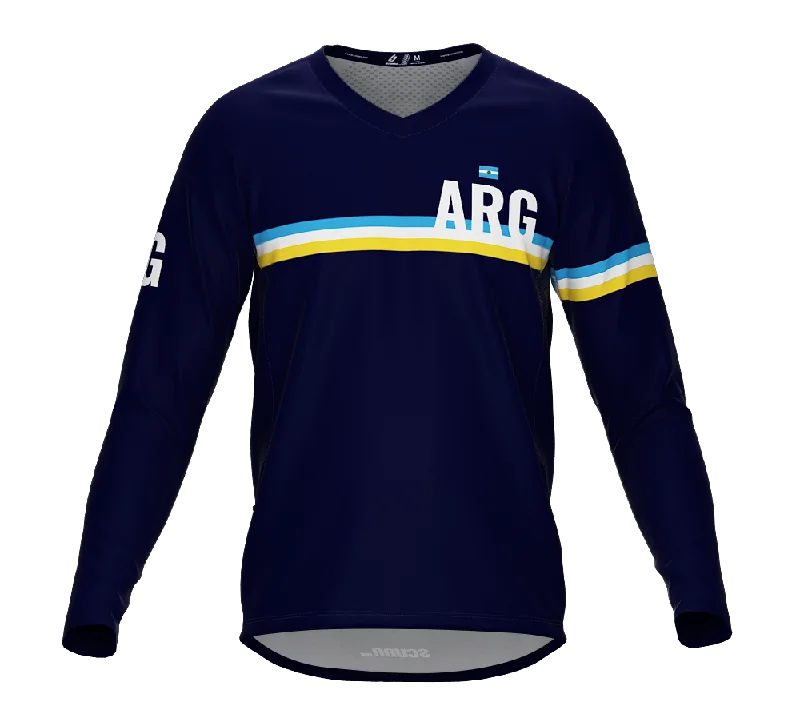 MTB BMX Cycling Jersey Long Sleeve Code Argentina Blue for Men and Women