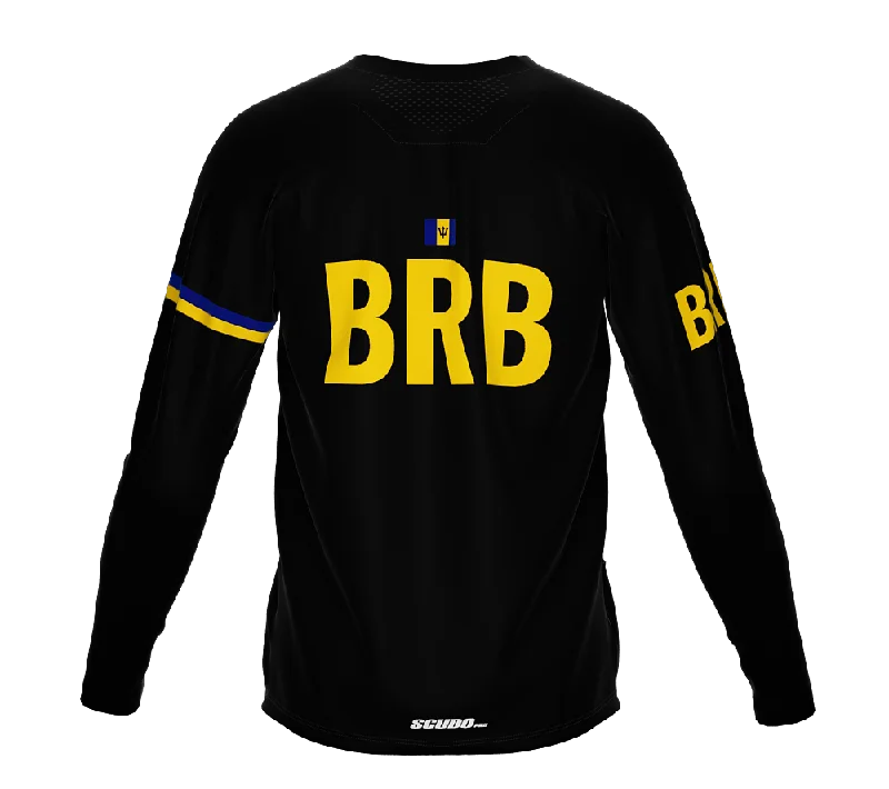 MTB BMX Cycling Jersey Long Sleeve Code Barbados Black for Men and Women