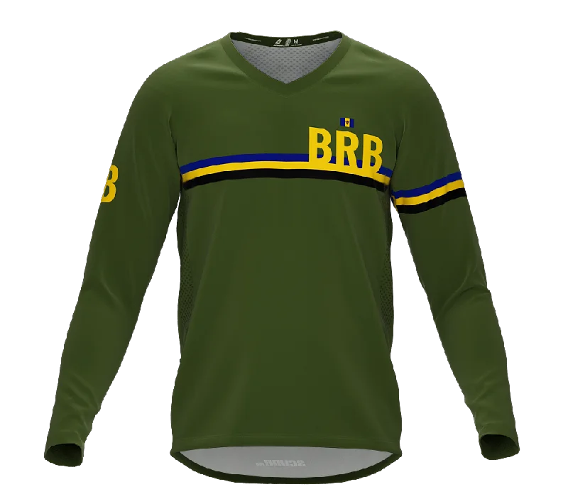 MTB BMX Cycling Jersey Long Sleeve Code Barbados Green for Men and Women