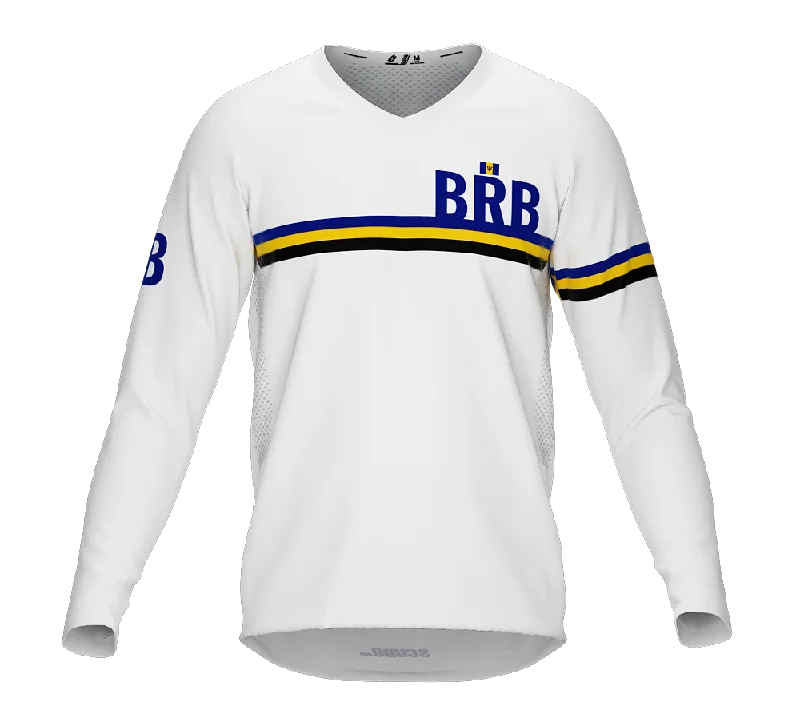 MTB BMX Cycling Jersey Long Sleeve Code Barbados White for Men and Women