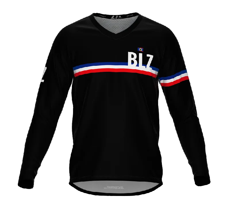 MTB BMX Cycling Jersey Long Sleeve Code Belize Black for Men and Women