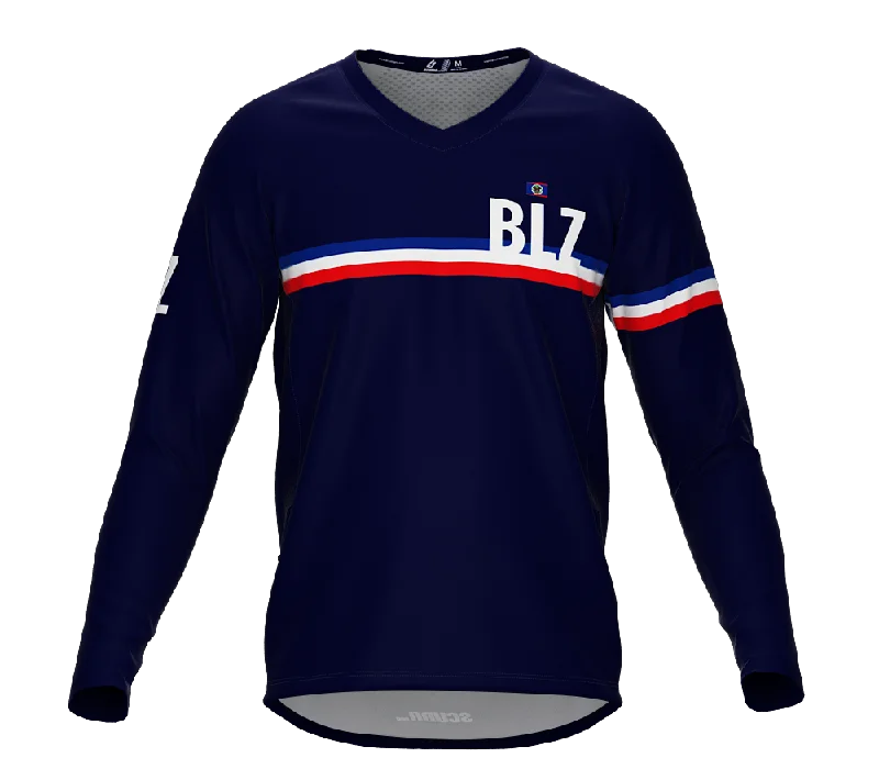 MTB BMX Cycling Jersey Long Sleeve Code Belize Blue for Men and Women