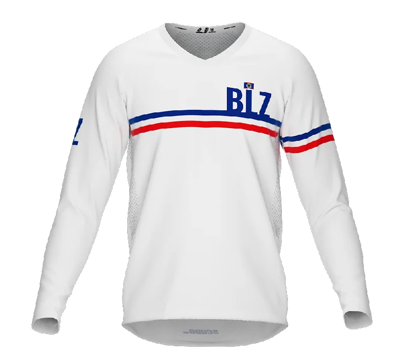 MTB BMX Cycling Jersey Long Sleeve Code Belize White for Men and Women