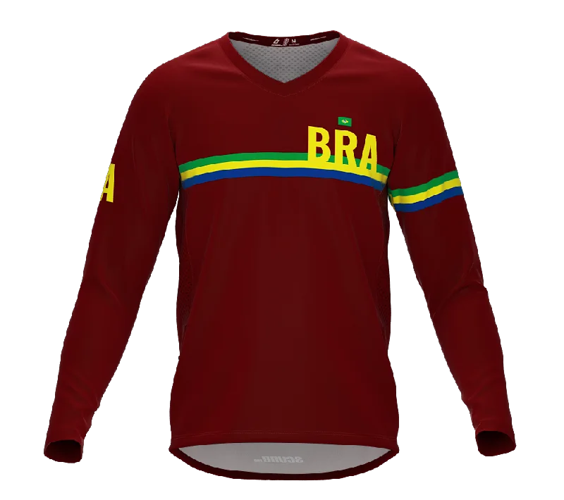 MTB BMX Cycling Jersey Long Sleeve Code Brazil Vine for Men and Women