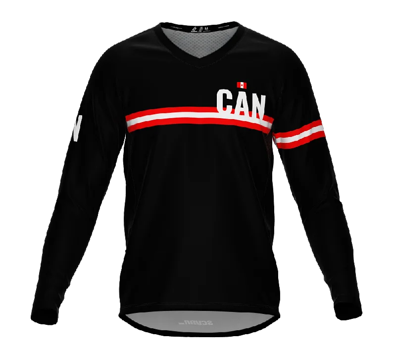 MTB BMX Cycling Jersey Long Sleeve Code Canada Black for Men and Women