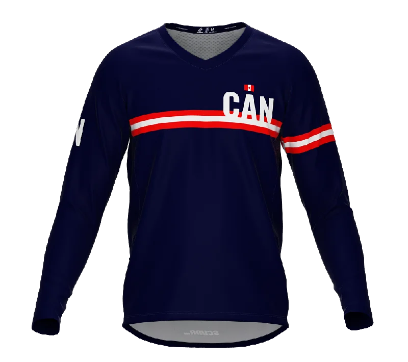 MTB BMX Cycling Jersey Long Sleeve Code Canada Blue for Men and Women