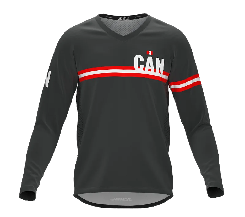 MTB BMX Cycling Jersey Long Sleeve Code Canada Gray for Men and Women