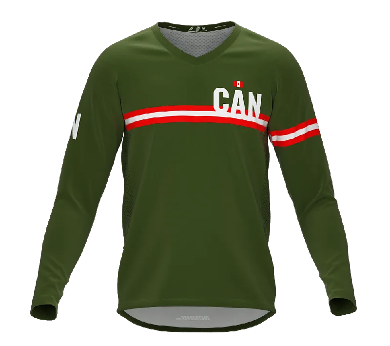 MTB BMX Cycling Jersey Long Sleeve Code Canada Green for Men and Women