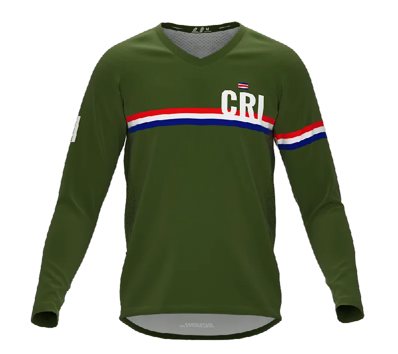 MTB BMX Cycling Jersey Long Sleeve Code Costa Rica Green for Men and Women