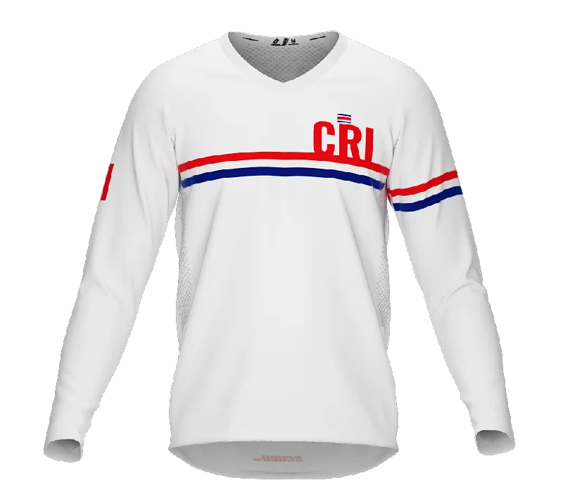 MTB BMX Cycling Jersey Long Sleeve Code Costa Rica White for Men and Women