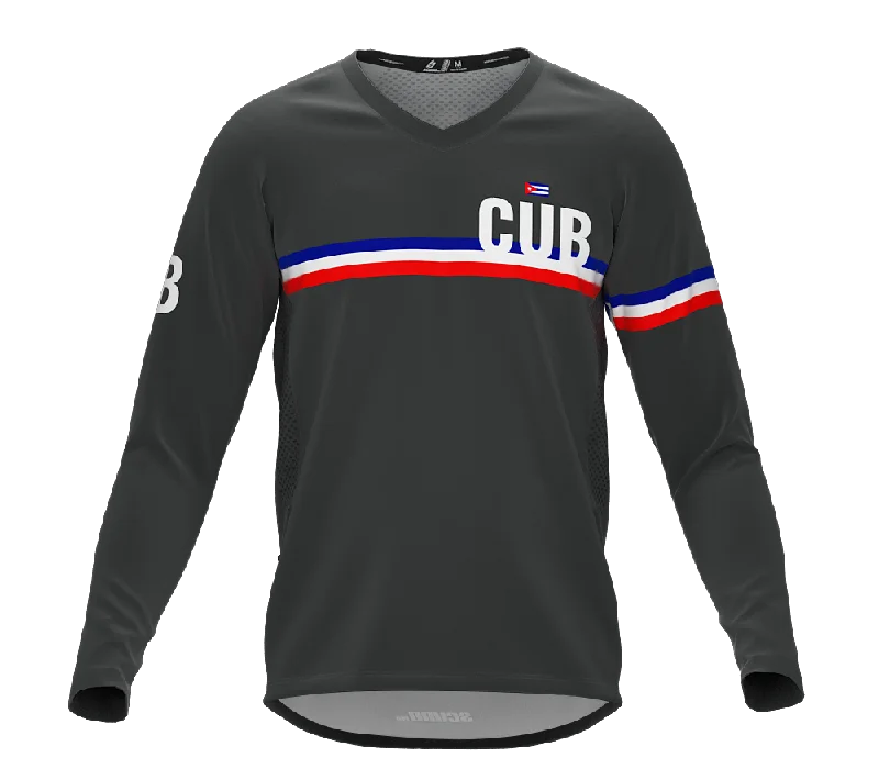 MTB BMX Cycling Jersey Long Sleeve Code Cuba Gray for Men and Women