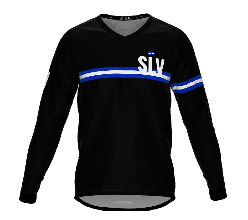 MTB BMX Cycling Jersey Long Sleeve Code El Salvador Black for Men and Women