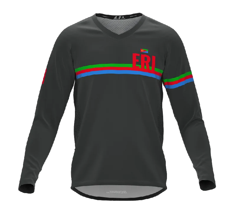 MTB BMX Cycling Jersey Long Sleeve Code Eritrea Gray for Men and Women