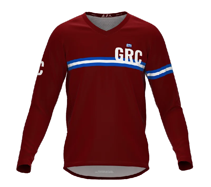 MTB BMX Cycling Jersey Long Sleeve Code Greece Vine for Men and Women