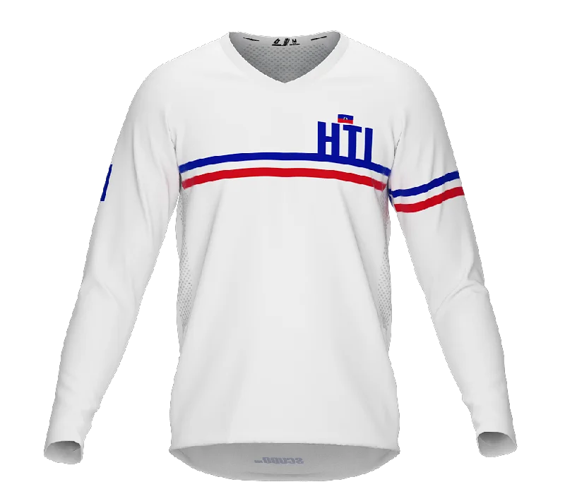 MTB BMX Cycling Jersey Long Sleeve Code Haiti White for Men and Women