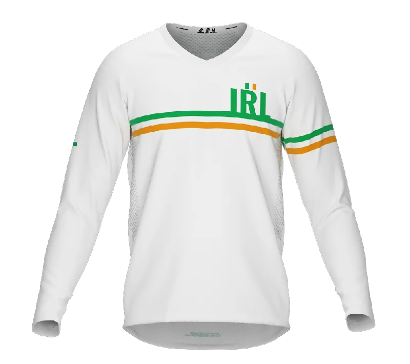 MTB BMX Cycling Jersey Long Sleeve Code Ireland White for Men and Women