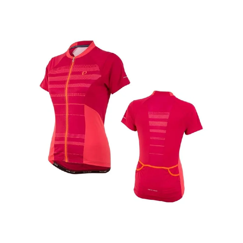 Pearl Izumi Elite Escape Short Sleeve Road Jersey - Womens - Screaming Pink Parquet Stripe