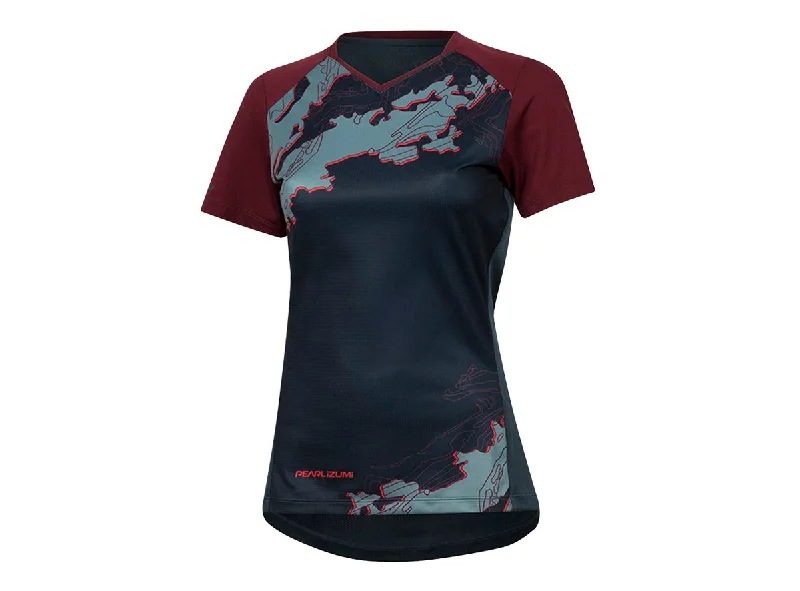 Pearl Izumi Launch Short Sleeve MTB Jersey - Womens - Midnight Navy-Port Composite