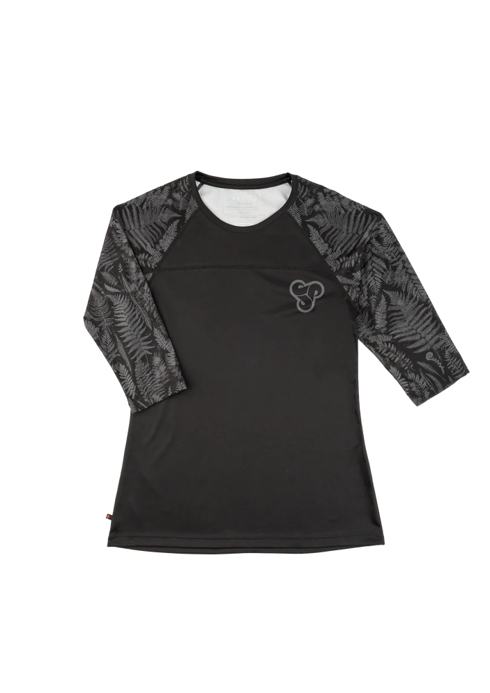 Sombrio Noble 2 3/4 Sleeve MTB Jersey - Womens - Fern Black