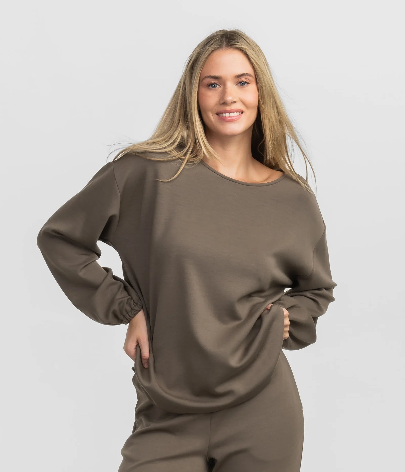 Plus Size Women's Oversized Chunky Knit SweatersSouthern Shirt AstroKnit Bella Top - Deep Woods