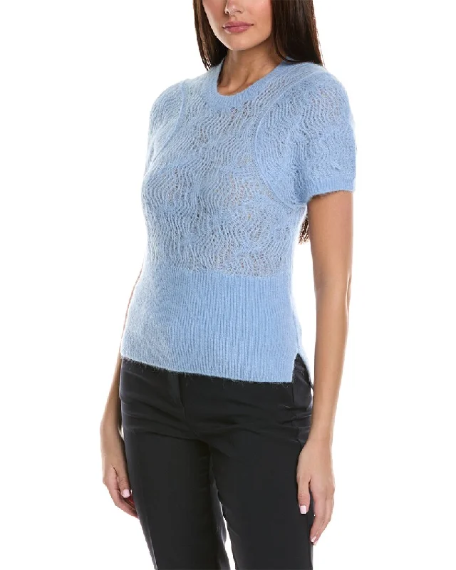 Women's Long Sleeve Turtleneck Cashmere Sweaters3.1 Phillip Lim Lace Alpaca & Wool-Blend Pullover