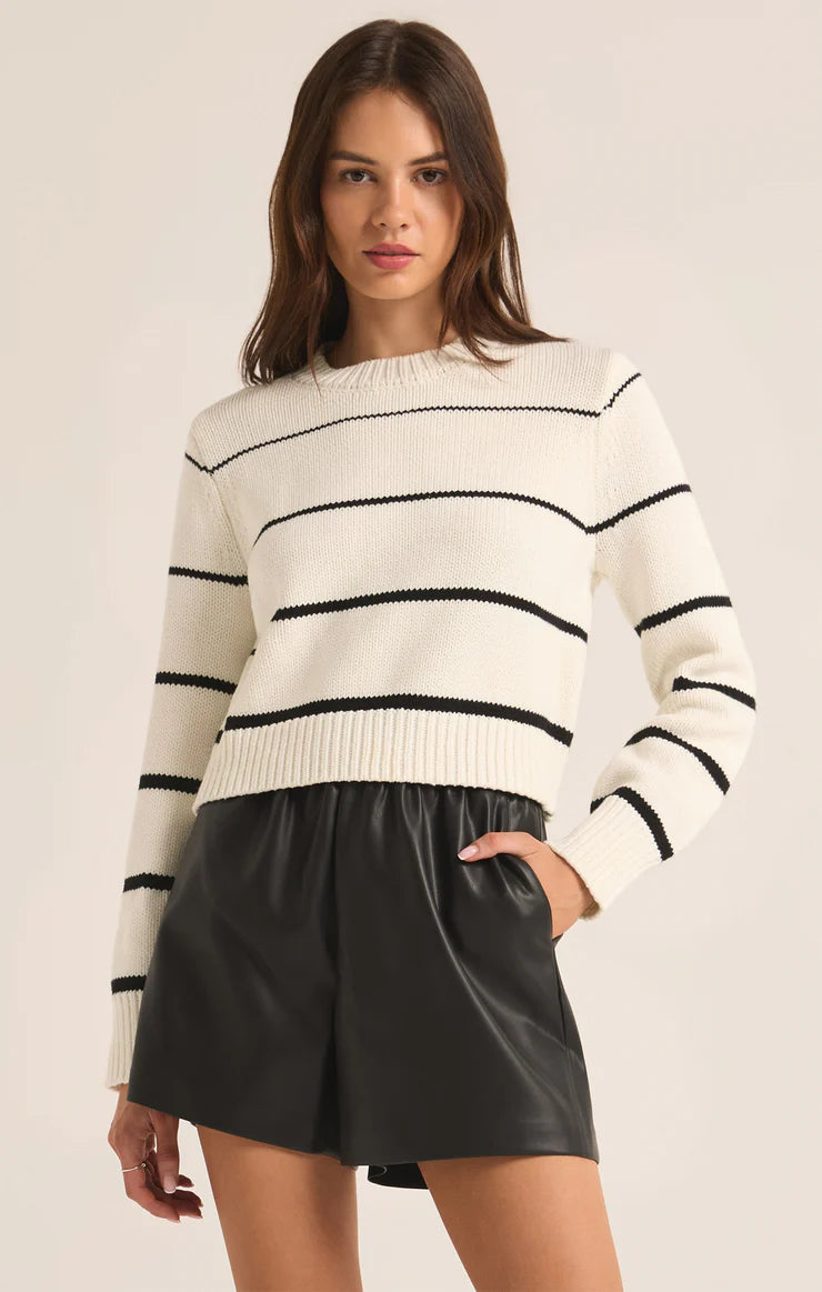 Cropped Women's Angora Blend Sweaters for a Trendy LookZ Supply Milan Stripe Sweater