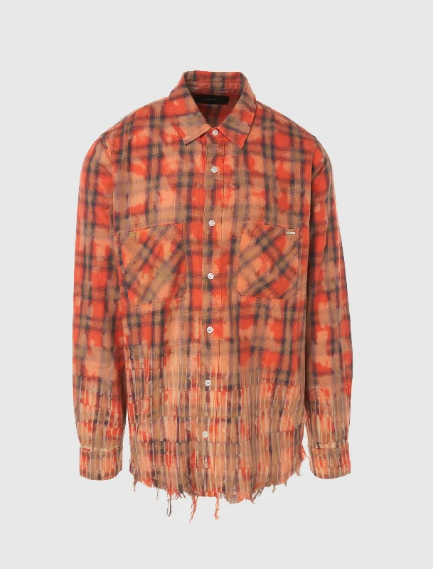 Distressed Women T Shirt with a Laid - Back AestheticBL LOGO FLANNEL